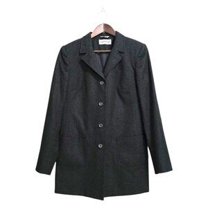 Giorgio Sant Angelo Vintage Gray New Pure Wool Long Blazer Sz 8
